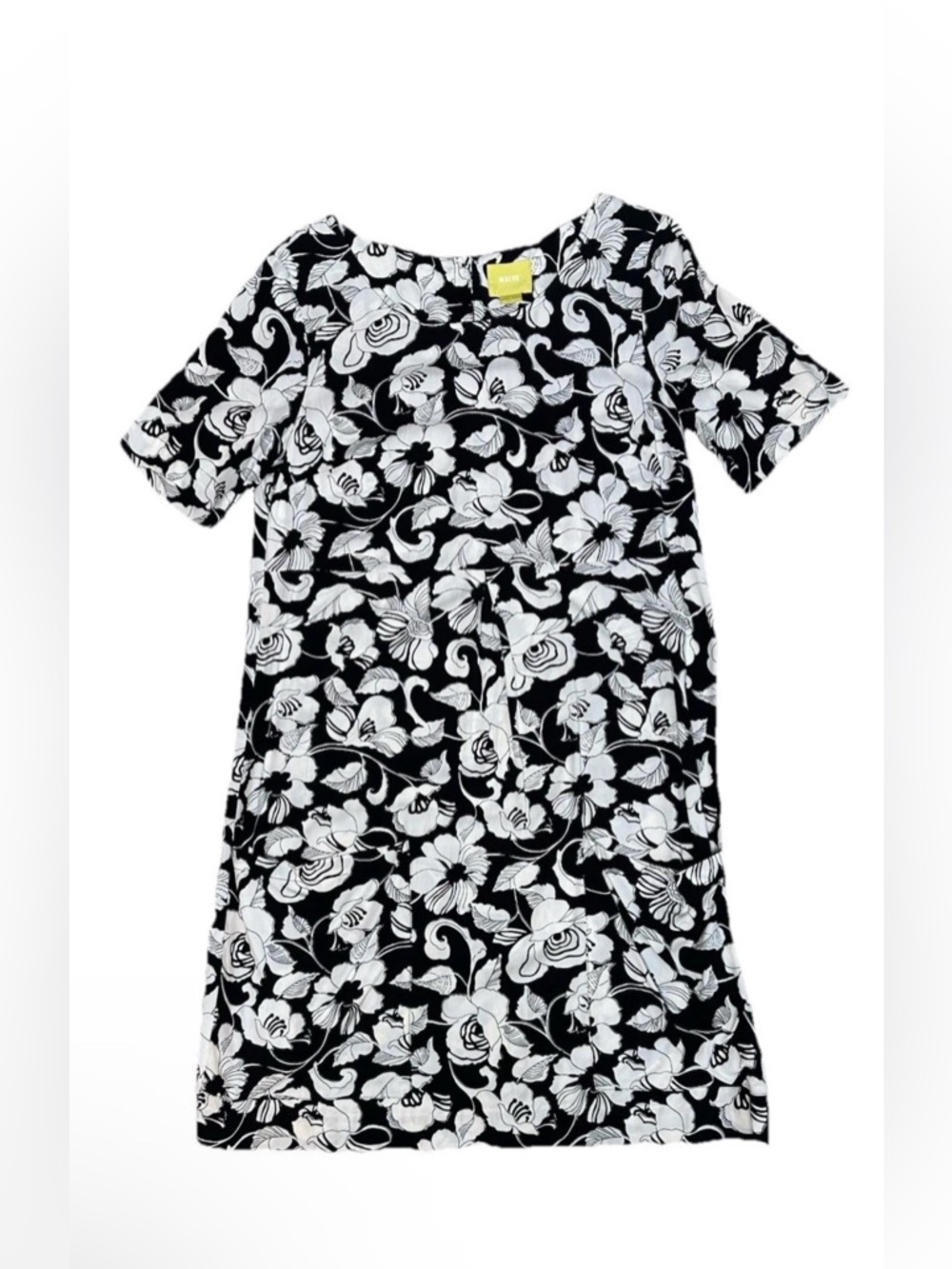 Anthropologie Maeve Zola Floral Shift Dress Black and White Size 6